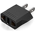 US Plug Adapter, European to USA Adapter, Unidapt Small European to American Outlet Plug Adapter, EU to US Adapter, Universal Input Europe/Asia to USA/Canada Travel Power Plug Adapter (1-Pack, Black)