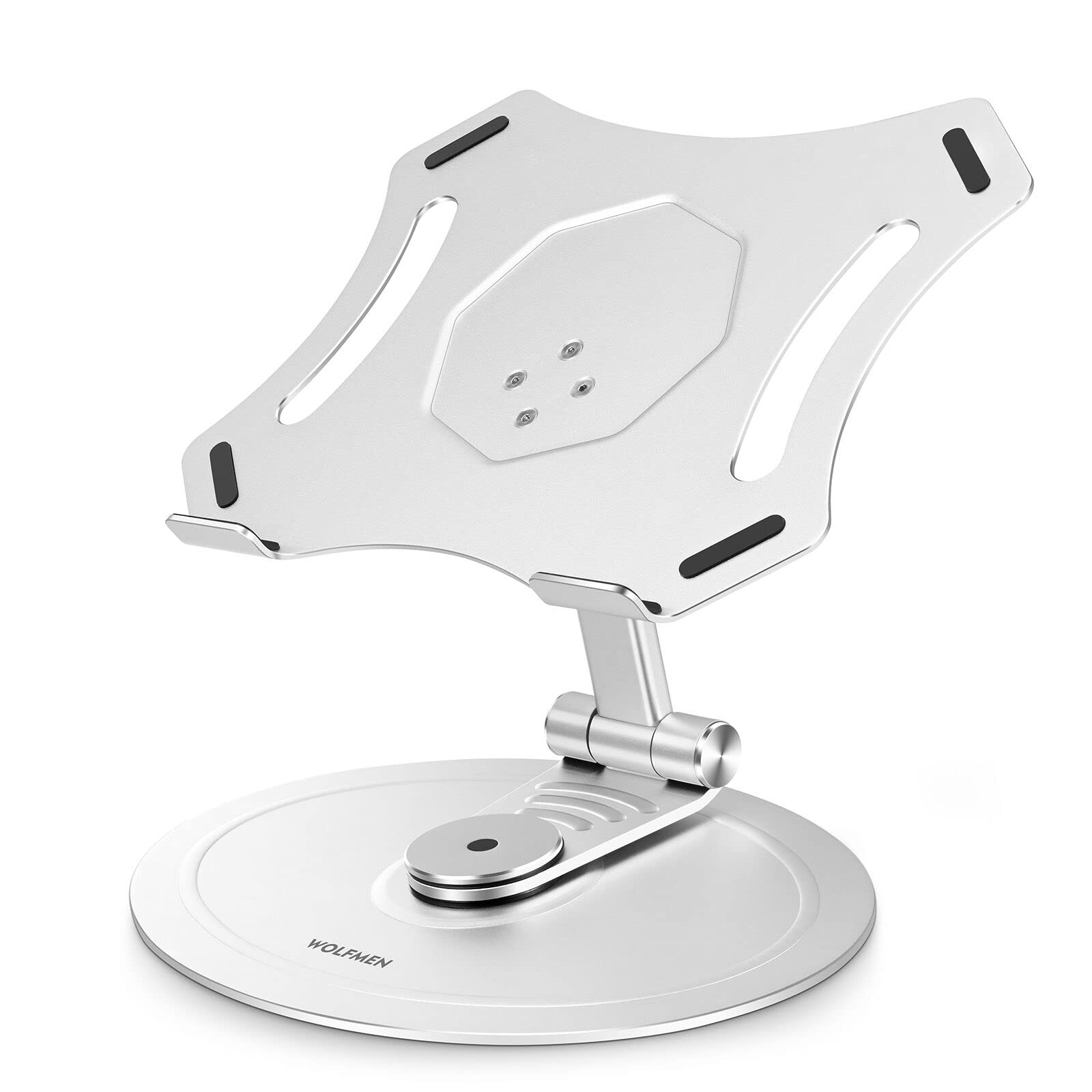 WOLFMEN Laptop stand adjustable, foldable laptop holder, Multi-Angle adjustable and 360 rotating Notebook riser Compatible with Laptop/Notebook Computer/Tablet
