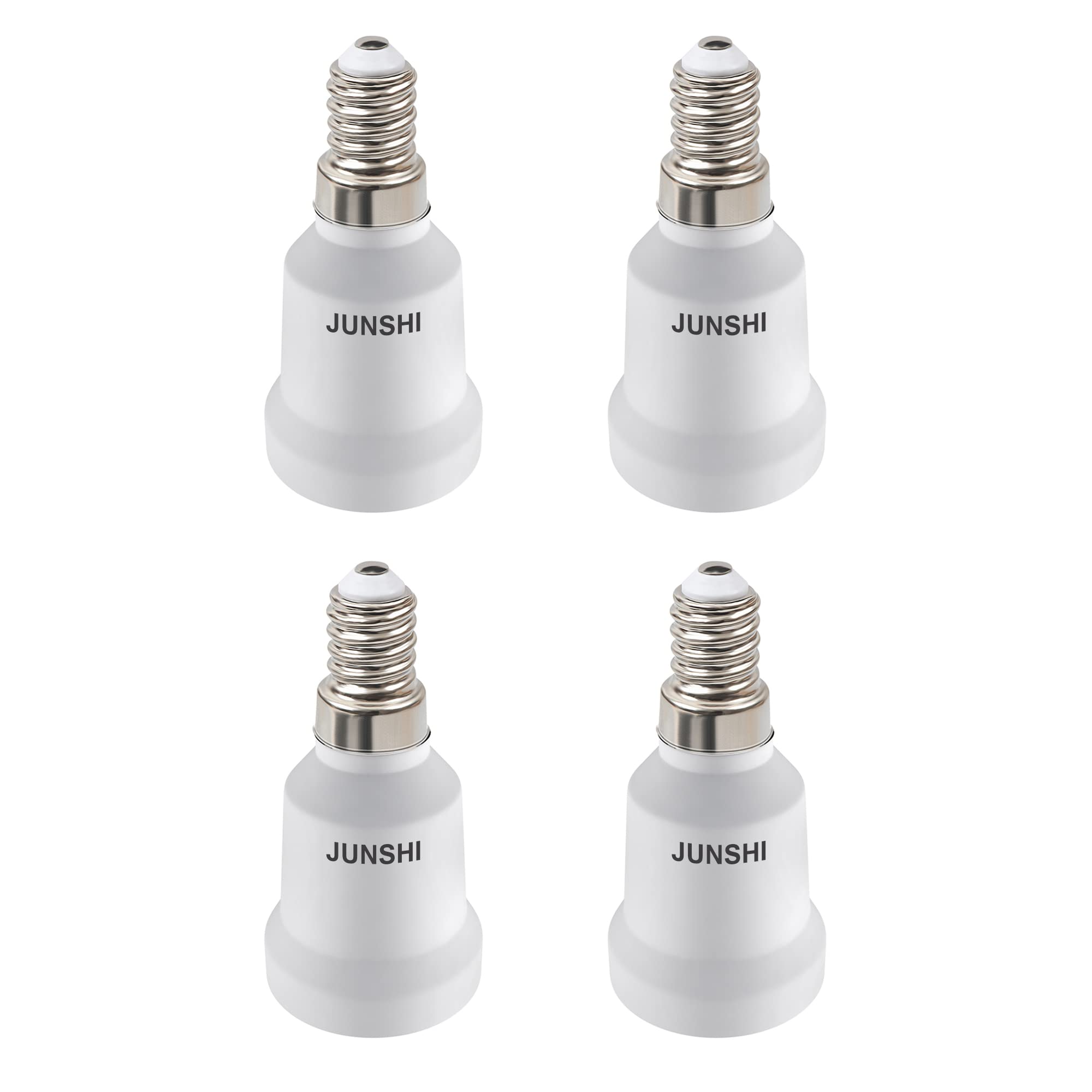 JUNSHI E14 to E27 Adapter Lamp Socket Converter,Small Screw to Edison Screw Adapter,4 Pack