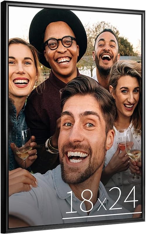 Photo Albums, Frames & Accessories - Anozie 18x24 Black Frame, Simple Designed Poster Frame Set with HD Plexiglass for Wall Mounting, 1 Pack