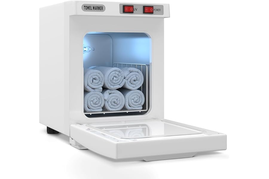 Utenzi Hot Towel Warmer, Spa Towel Cabinet 5L Professional Mini Towel Heater, Towel Warmer for Facials SPA Barbershop Esthetician (White)