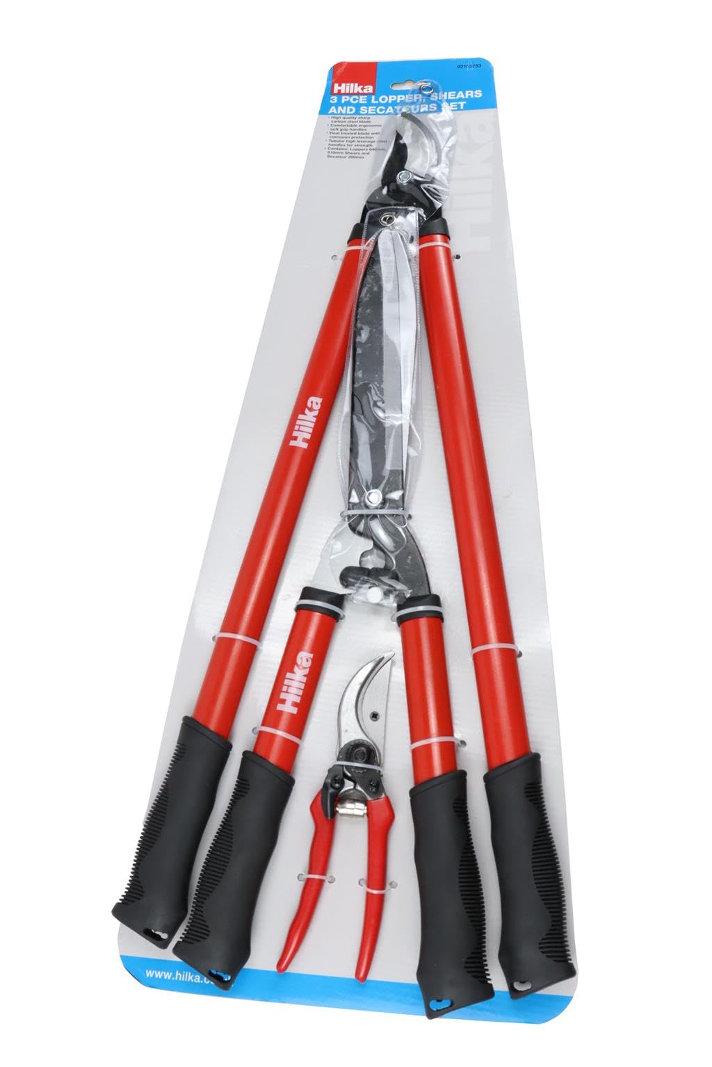 Hilka 92105753 3 PCE Set Lopper, Shears, Pruner