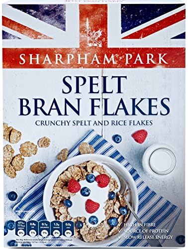 Sharpham Park Crunchy Spelt Plain Bran Flakes (Pack of 4)