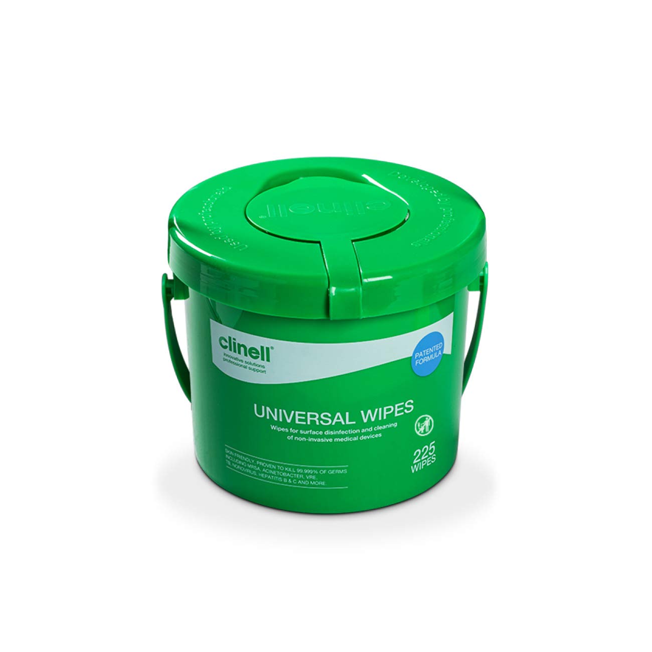 Clinell Universal Cleaning and Disinfectant Wipes for Surfaces - 4 x Buckets of 225 Wipes (900 Wipes Total) - Multi Purpose Wipes, Kills 99.99% of Germs, Effective from 30 Seconds