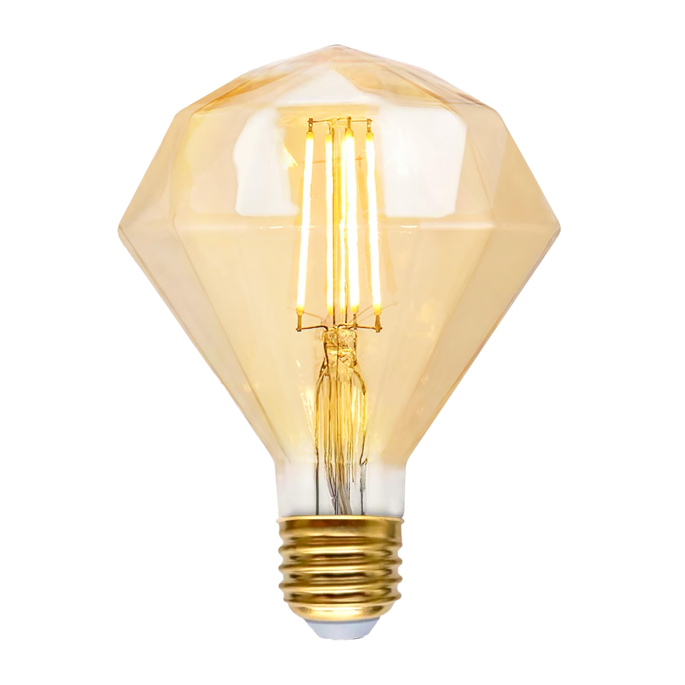 SD LUX LED Bulbs Vintage LED Light Bulbs 5W 500lm Globe ES E27 Dimmable Filament Retro Edison Bulbs Decorative Bulb Warm White 2700k, G95 Pumpkin, Amber, 1pc (110PJZ-Amber, 1)
