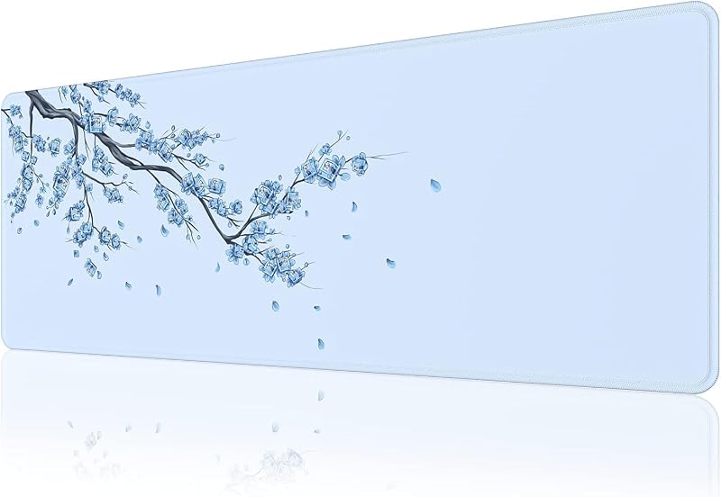 EFISH Japanese Plum Blossoms Mouse Pad Extended XL 31.5 x 11.8 in