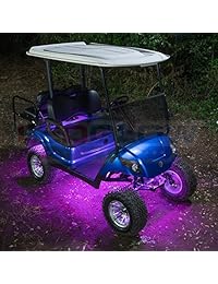 LEDGlow   Kit de iluminación LED SMD para carrito de golf, 12 unidades, con luces de interior y ruedas, tubos resistentes al agua, incluye 2 mandos a distancia inalámbricos y caja de control