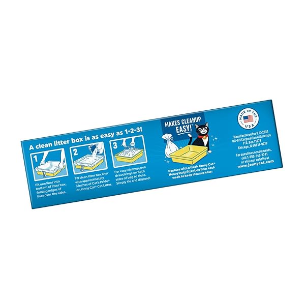 JONNY CAT LITTER BOX LINERS: HEAVY DUTY – TEAR & LEAK RESISTANT – DRAWSTRING CLOSE – JUMBO, 5 COUNT