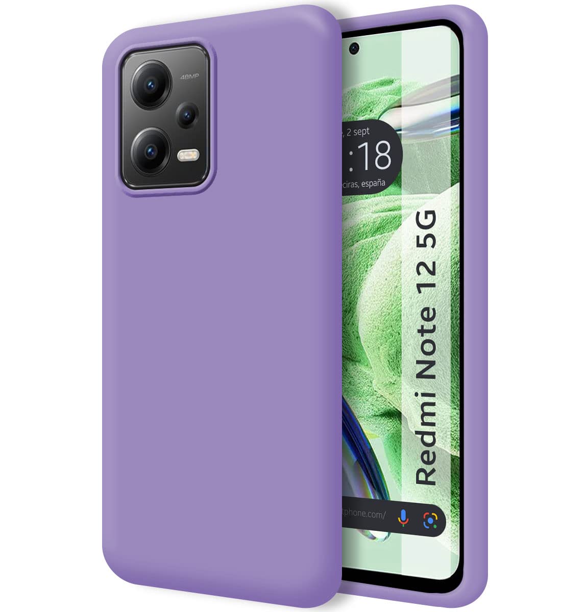 Tumundosmartphone Silicone Liquid Ultra Soft Case for Xiaomi Redmi Note 12 5G Purple