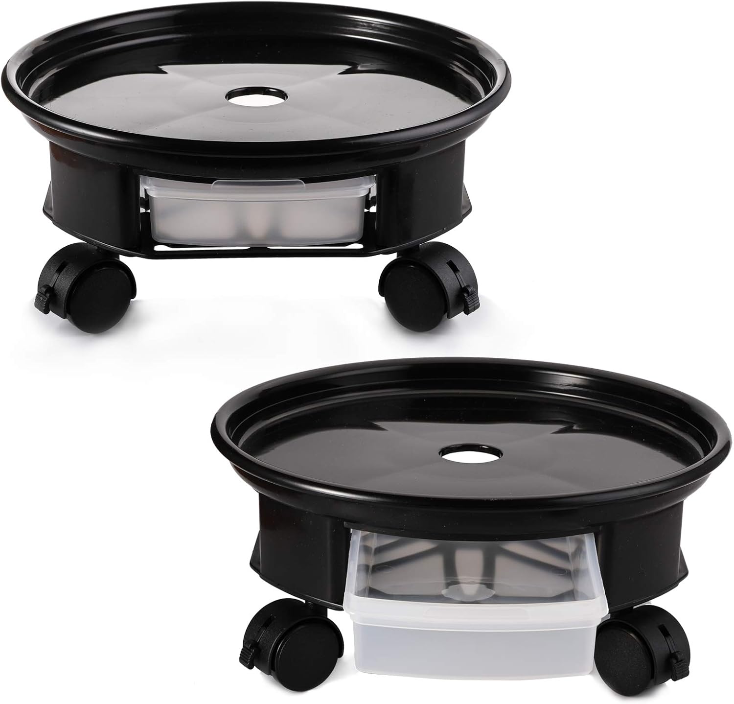 Fasmov 2 Pack 11.8 inches Plant Caddy Round