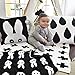 Hacookies,Black and White Swiss Cross Personalized Crochet Baby Blanket Cashmere Fleece Toddlers Swaddle Blanket Throw for Infant Children,Includes Storage Bag