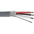 JAMECO VALUEPRO 5576-100 Multi-Conductor Cable 3 Conductor 22AWG Stranded Shielded PVC Jacket 100 Feet, Red