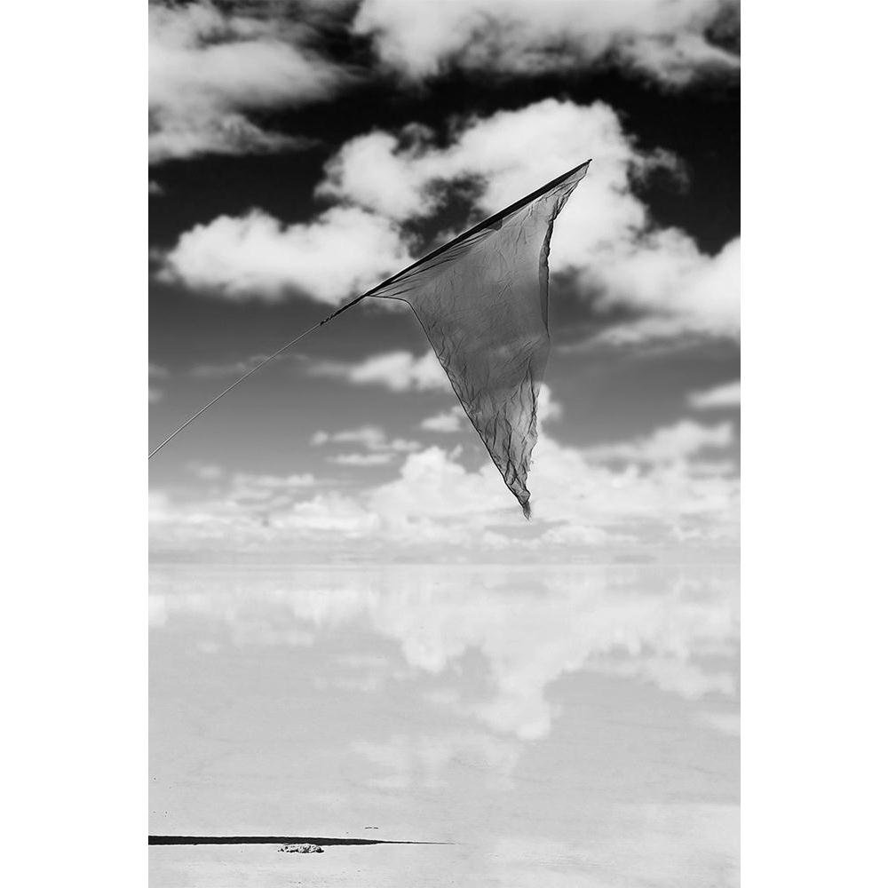 Artzfolio Walking The Desert Alone With A Black Banner Unframed