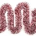 iPEGTOP 26.2ft Christmas Tinsel Garland, Classic Thick Colorful Reflections Shiny Sparkly Soft Party Hanging Tinsel Ornaments Ceiling Christmas Tree Decorations, 4 inch Wide - Red
