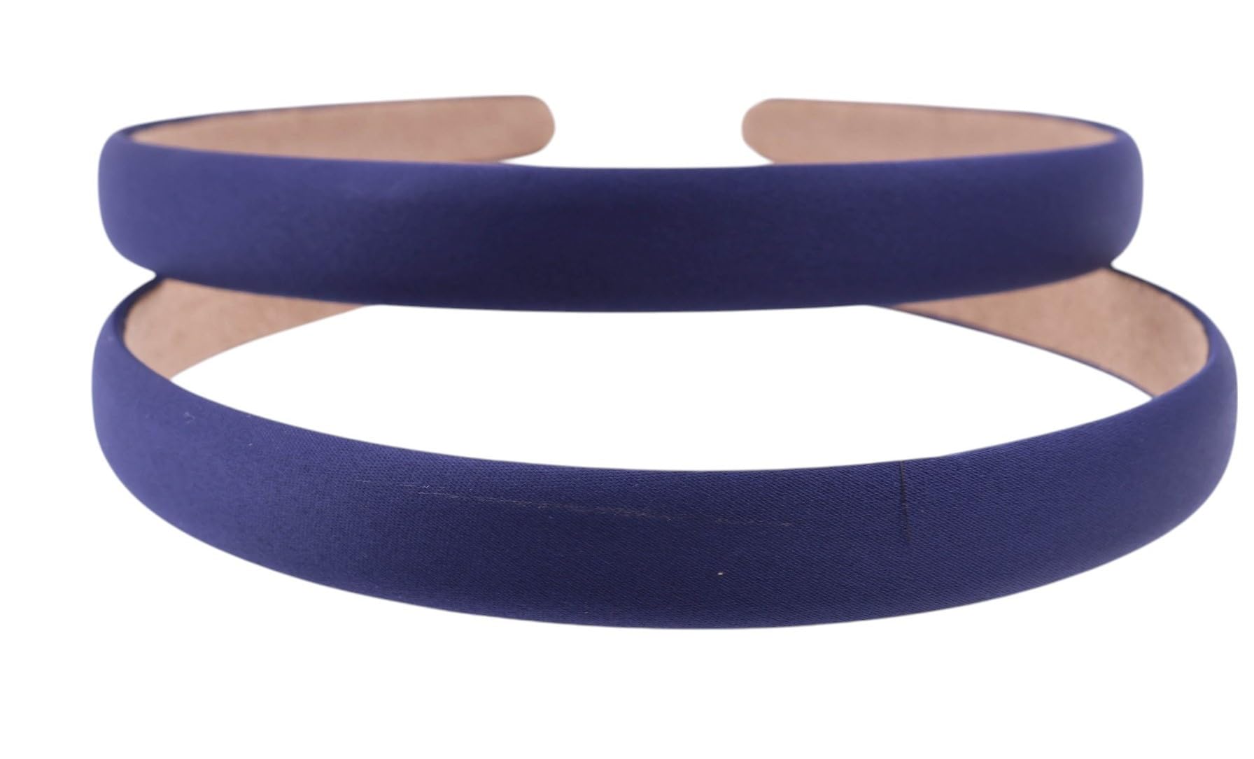 Mytoptrendz 2 Pcs Satin Alice Head Bands Children and Adults Non-Slip Grip Hair Bands 15mm Wide Flexible Plastic Head Bands (Navy)
