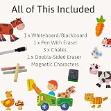 Jaques of London Farm Magnetic Drawing Board Kids Wooden Toys Farm Animals view 3