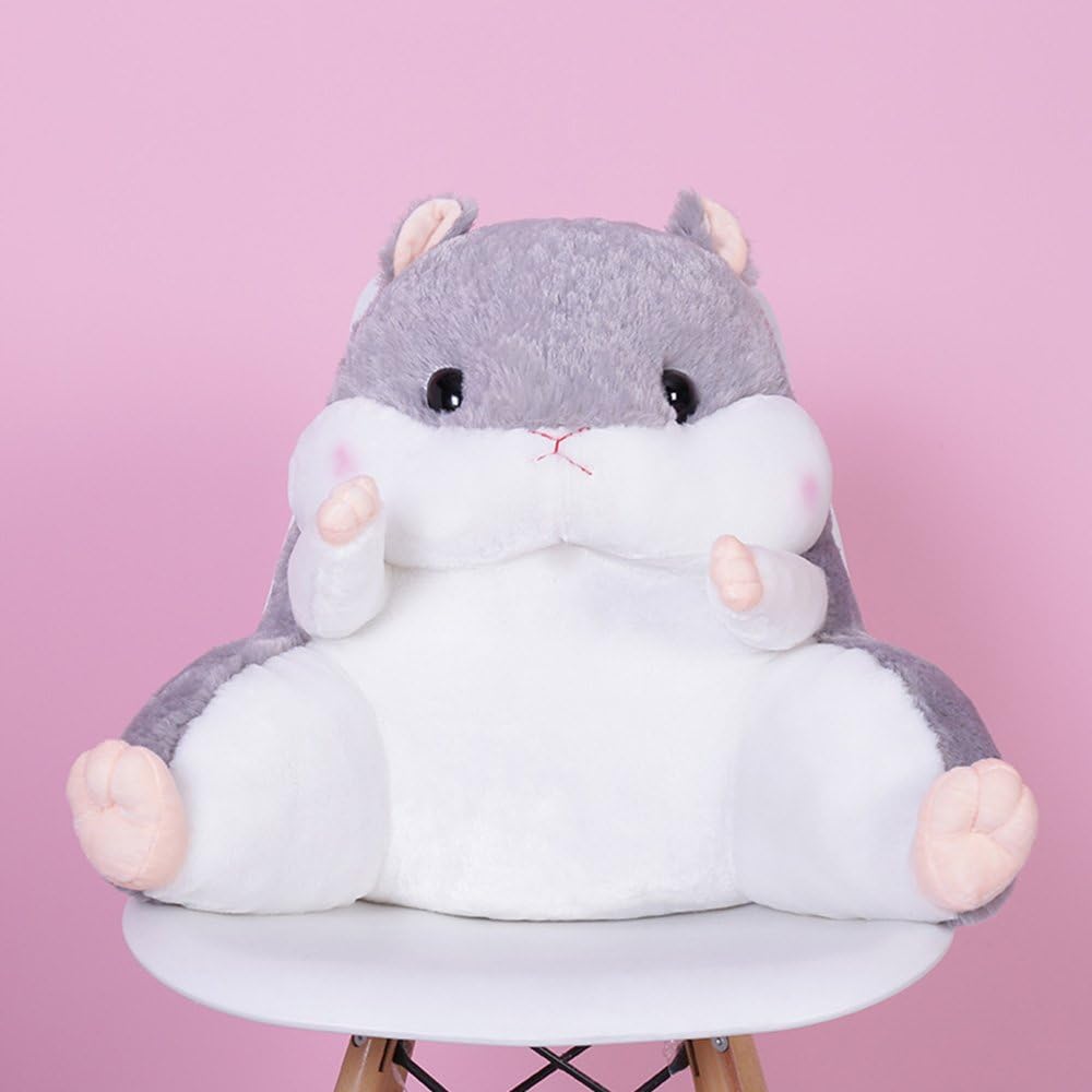 WAIT FLY Lovely Cartoon Hamster Shaped Plush Lumbar Pillows Waist Rest Cushion Bedrest Reading Pillows Chair Back Cushion for Bedroom Office Car: Home & Kitchen