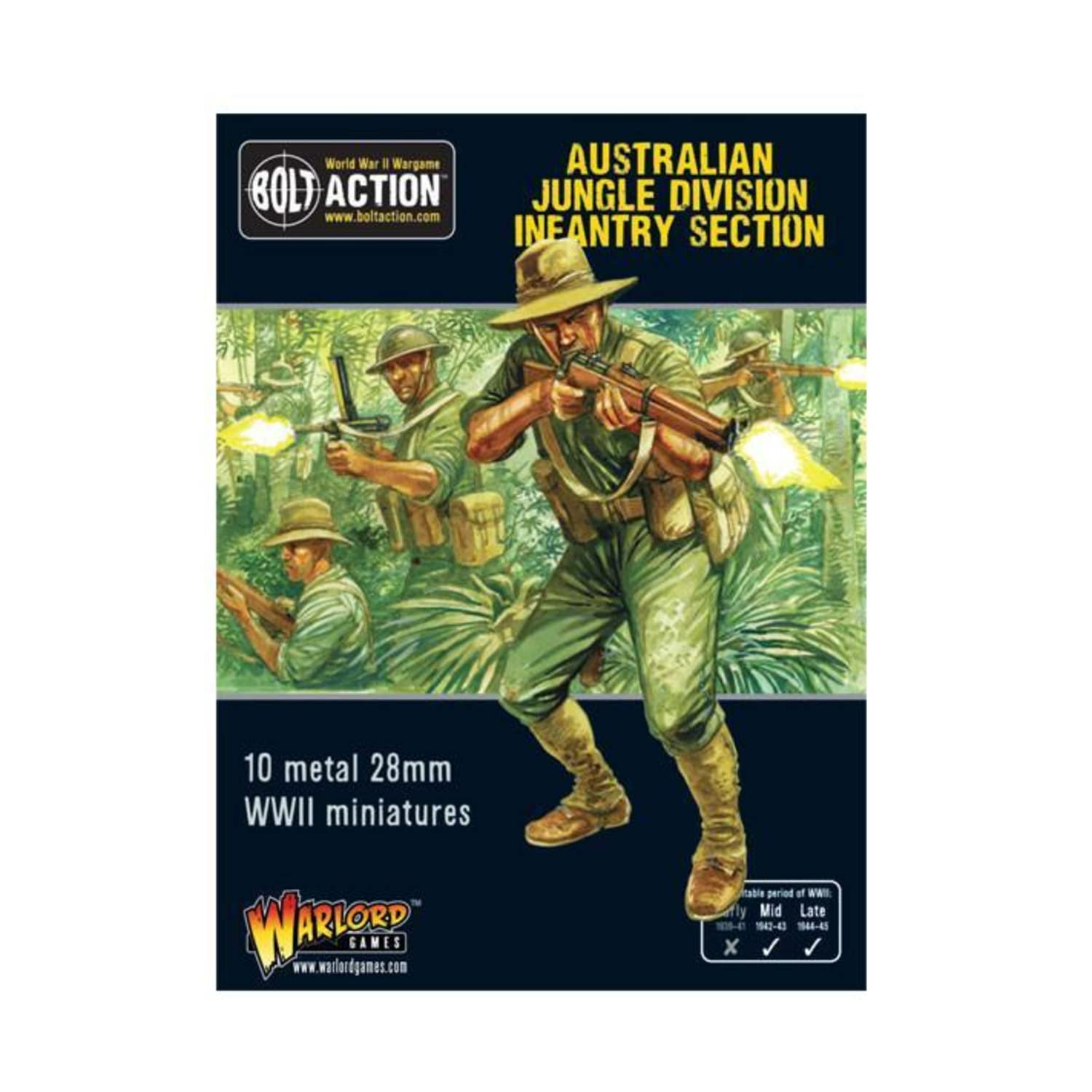 Warlord Games,Australian Jungle Division infantry section (Pacific), Bolt Action Wargaming Miniatures