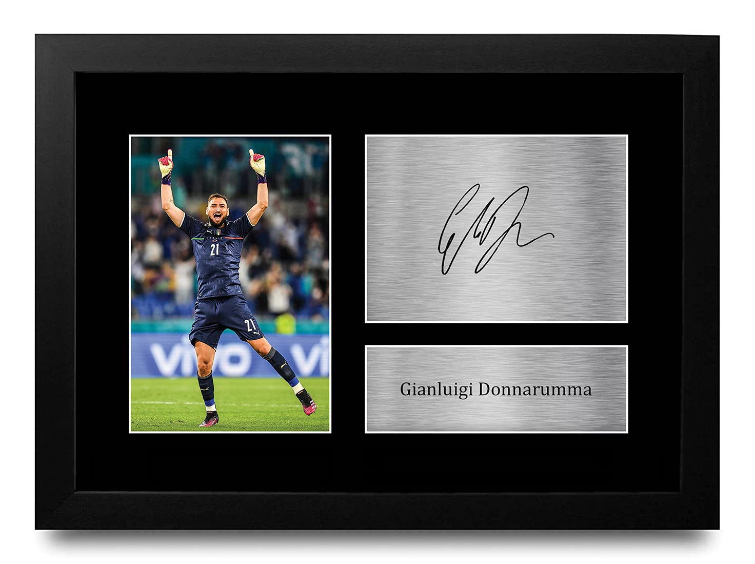 HWC Trading FR A4 Gianluigi Donnarumma Italy Gifts Printed Signed Autograph Picture for Football Fans and Supporters - A4 Framed