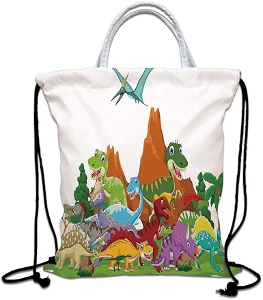 dinosaur drawstring backpack