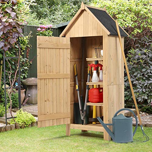 IDMarket - Armoire cabane de Jardin en Bois Naturel