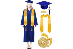 ANRAOCOSS Graduation Gown Cap Tassel Set 2025 for High School and Bachelor