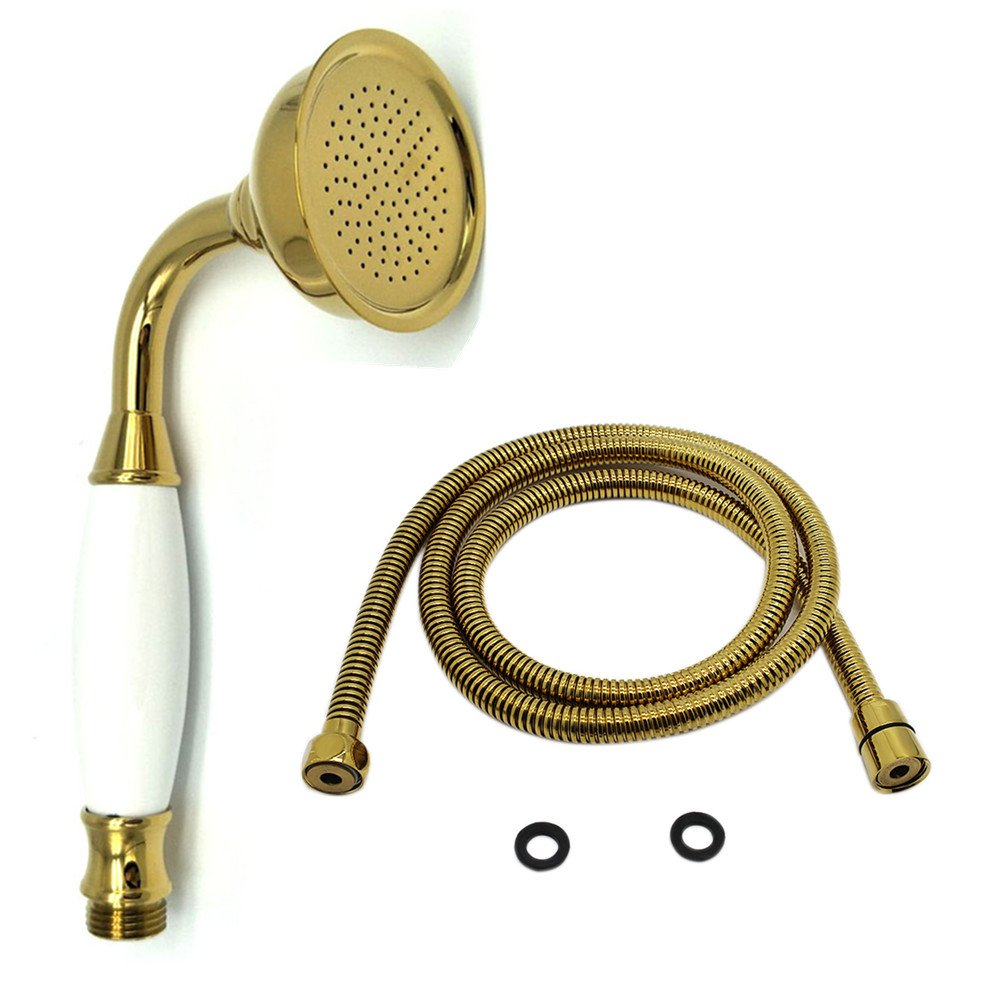 HOMEDEC New Brass Ceramics Telephone Handheld Shower Head with Hose