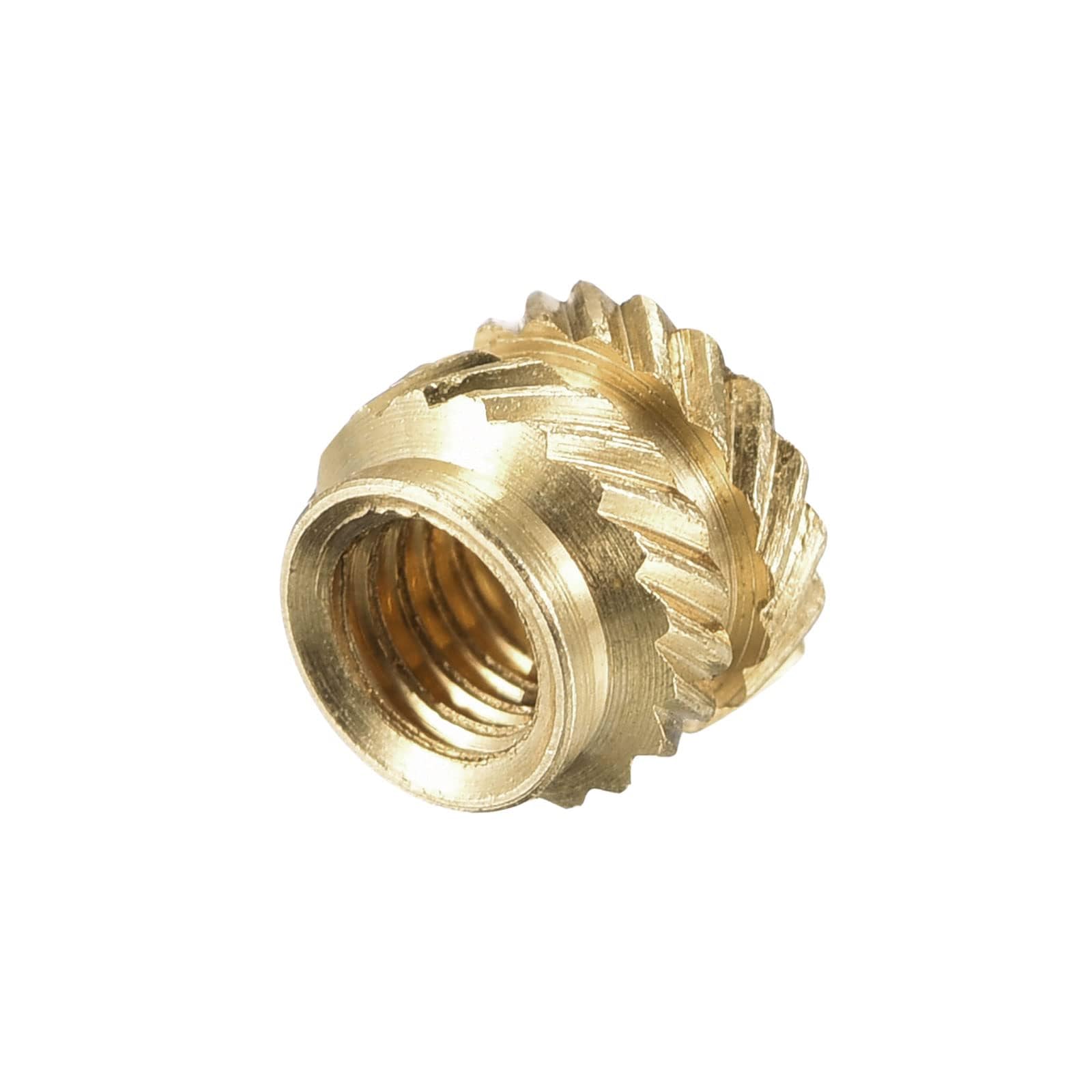 TOP-VIGOR 120Pcs M3 Threaded Knurled Insert Nuts, M3 x 4mm x 5mm OD 3D Printing Brass Nuts, Female Threaded Inserts Brass Heat Set Insert Embedment Nut for 3D Printing