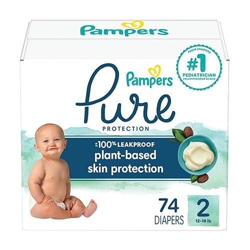 Pampers Baby Diapers Pure Protection Size 2, 74 Count, for up