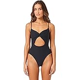 L*Space Eco Chic Repreve Kyslee One Piece Swimsuit for Women, Classic Coverage, Ribbed Fabric, Twist Front, Adjustable Straps