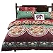 Vaulia Soft Microfiber Duvet Cover Set, Boho Exotic Pattern, Reversible Color Design - Queen Size 3-Piece Set (1 Duvet Cover 2 Pillow Shams)