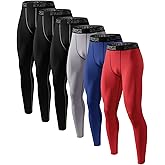 ATTIQOZI 6,5 Pack Men’s Compression Pants Leggings Athletic Workout Baselayer Running Tights