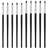 10PCS Professional Silicone Rubber Tip Paint Pens Brushes, Silicones Paint Brush, Silicone Artist Brushes, Silicon Color Shapers Brush for Handicraft Pottery Artwork Shaping Carving DIY, Black
