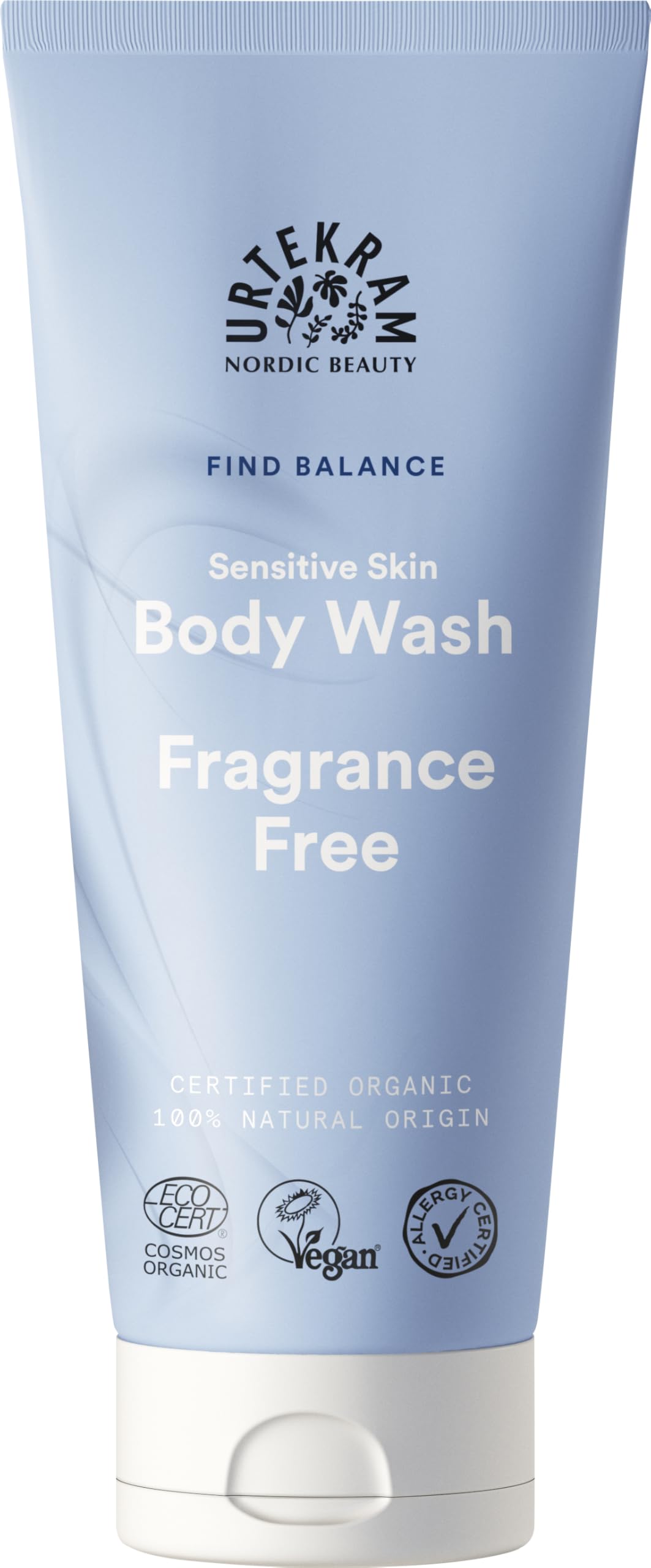 Urtekram Body Wash - Fragrance Free, Find Balance, Sensitive, 200 ml, vegan, organic