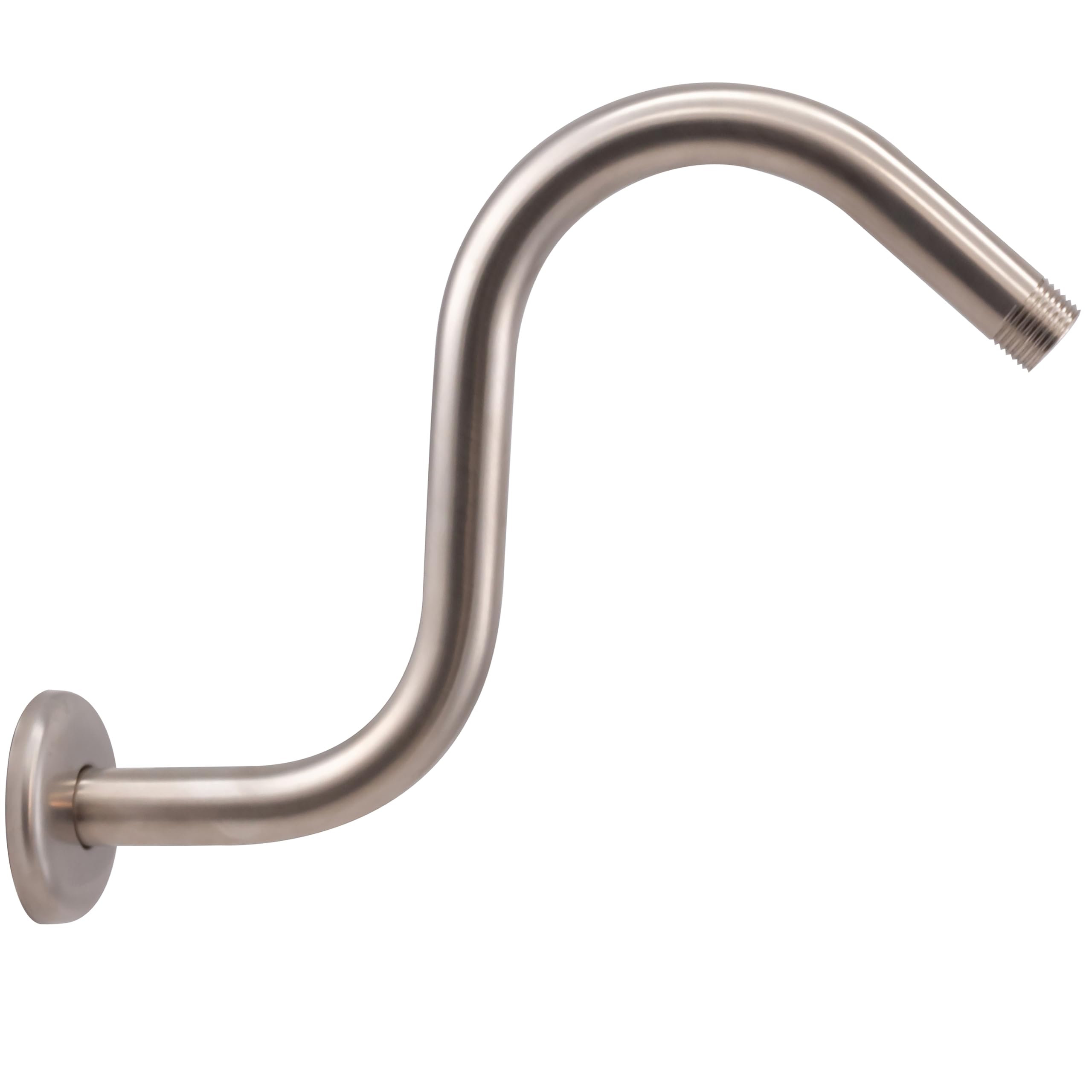Photo 1 of Westbrass 1/2" IPS x 8" S-Shaped Shower Arm and Flange, Satin Nickel, D303-81-07