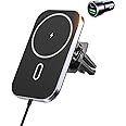 Mukiya for for MagSafe Car Mount Charger with Adapter, 360° Rotation Magnetic Wireless iPhone Car Charger for Air Vent, Compatible with iPhone 16/15/14/13/12 Series