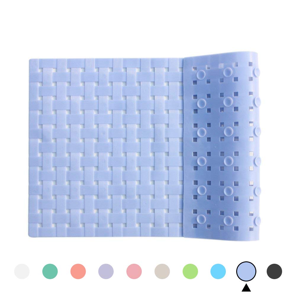 ALL PRIDE Bathtub and Shower Mat, Non Slip, Washable, Woven Design, Best Choice for Kids Bath Mat for Tub and Shower, 27 x15 Inch, Sky Blue