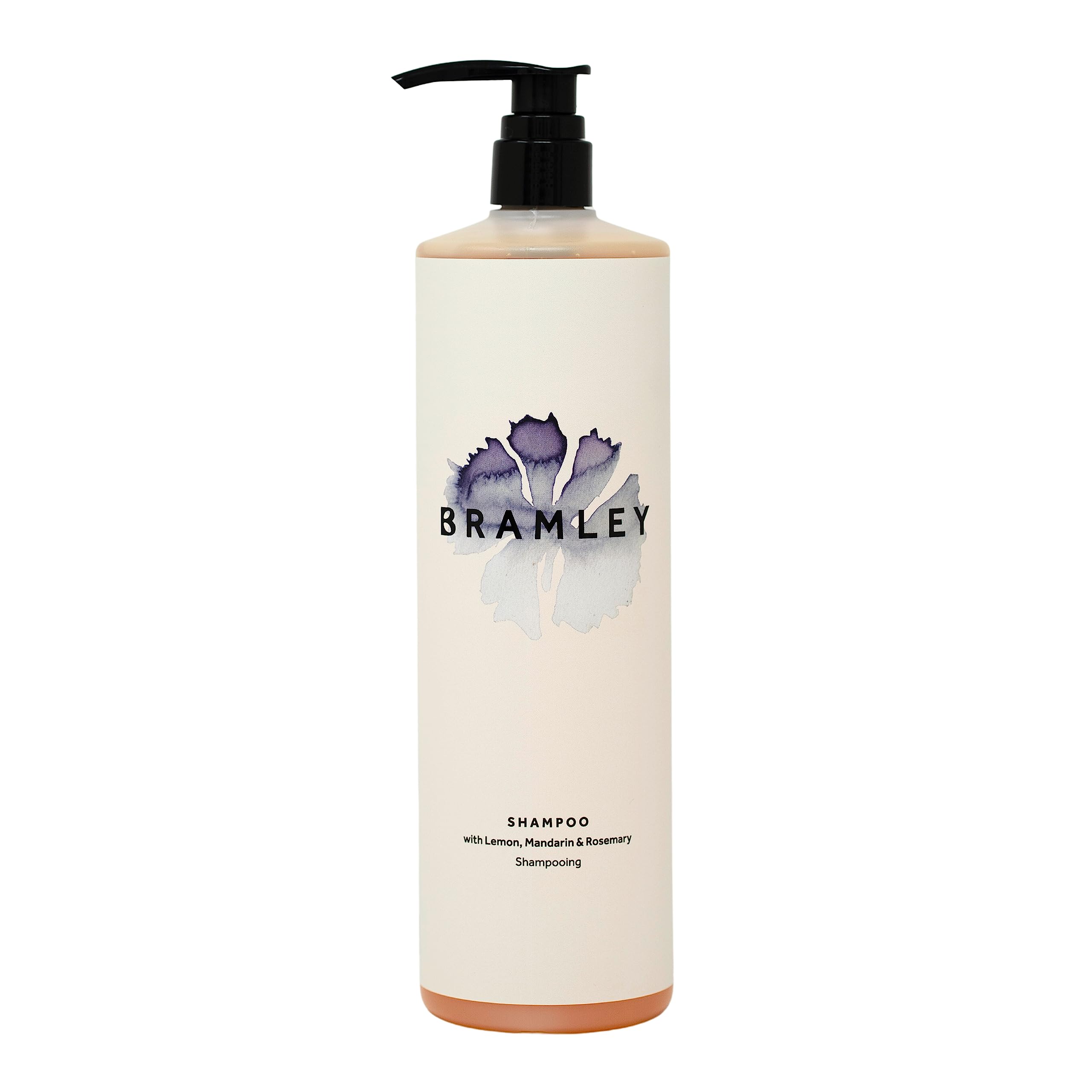 BRAMLEY Shampoo, 1 Litre | Lemon, Mandarin and Rosemary Essential Oils | Natural Hair Wash | Suphate Free | Cleanses & Softens | Vegan & Cruelty Free |