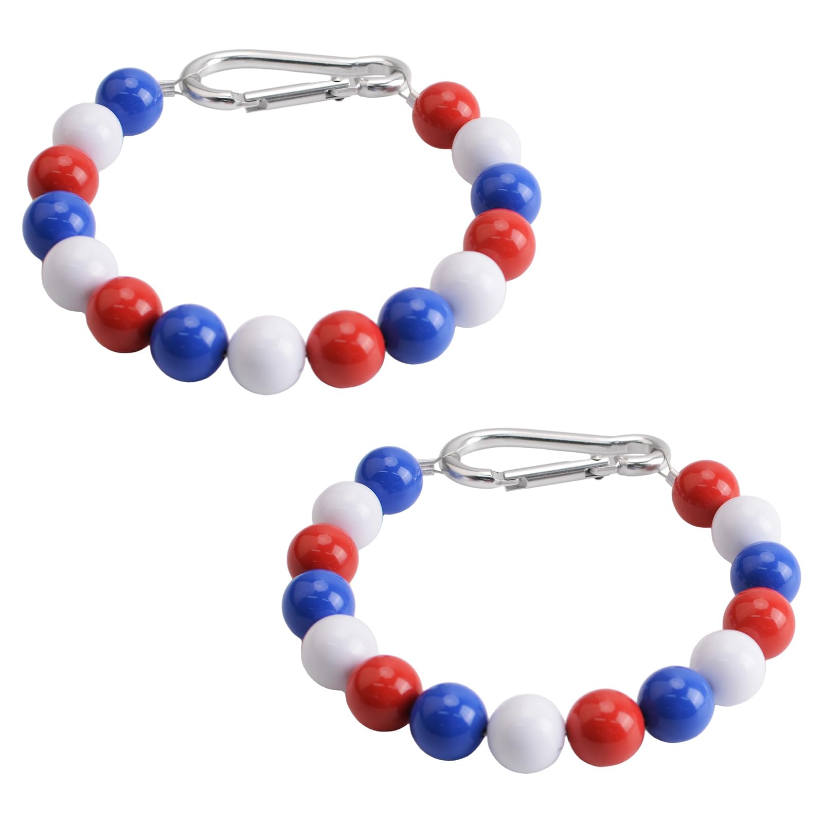 MOROBOR 2pcs Beaded Flag Retainer Ring, Flagpole Guide Beads Chain Accessory Bead Chain Flagpole Guide Tool Flag Beaded Mount Ring Keep Flag Close to Pole Weight for Flagpole