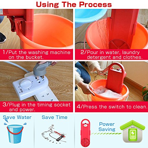WINGOFFLY Portable Hand Washing Machine Bucket Use Mini Handy Washing Machine Compact Washing