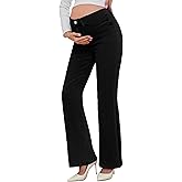 PACBREEZE Women's Maternity Flare Jeans Mid-Rise Stretchy Bell Bootcut Jeans Denim Pregnancy Pants, S-XXL