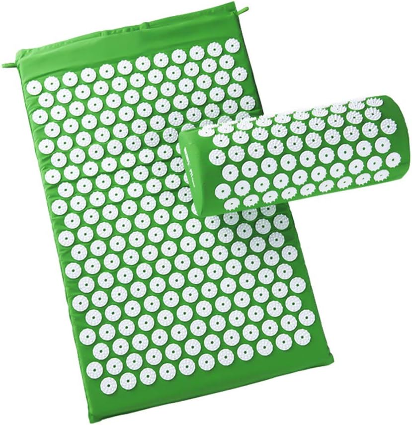 Wnvivi Acupuncture Yoga Mat, Acupressure Mat and Pillow Set for Back and Neck Pain Relief and Muscle Relaxation Relieves Stress, Back, Neck, and Sciatic Pain