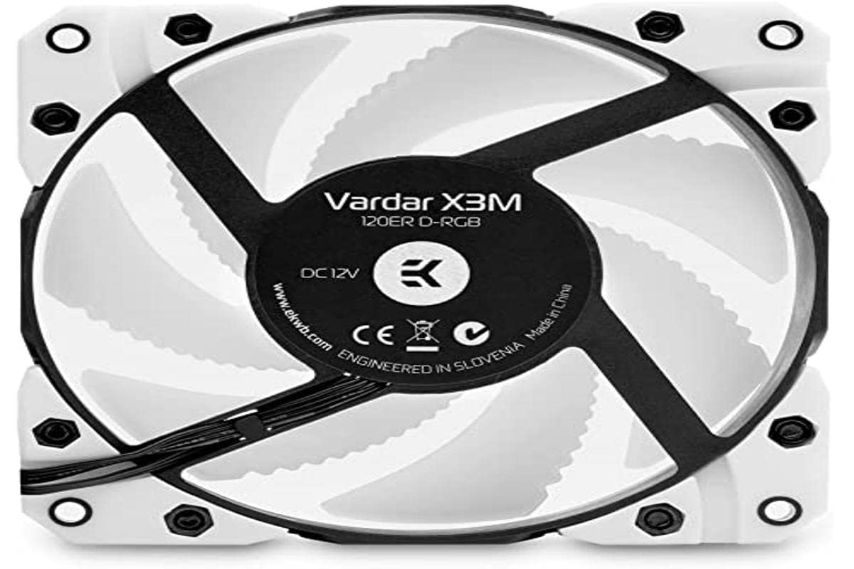 EK Water Blocks Vardar X3M Boitier PC Ventilateur 12 cm Blanc