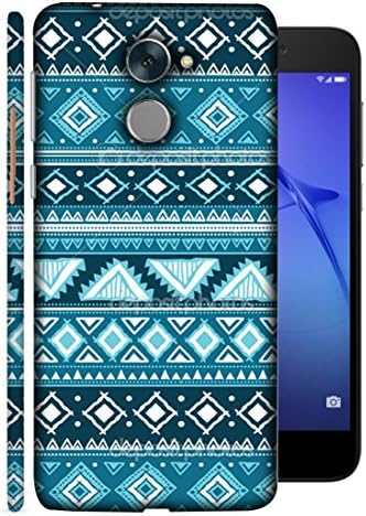 Printvisa Holly 4 Plus, Enjoy 7 Plus, Huawei Y7 Prime Back Cover Blue Coloured Trible Pattern Printed Designer Back Case