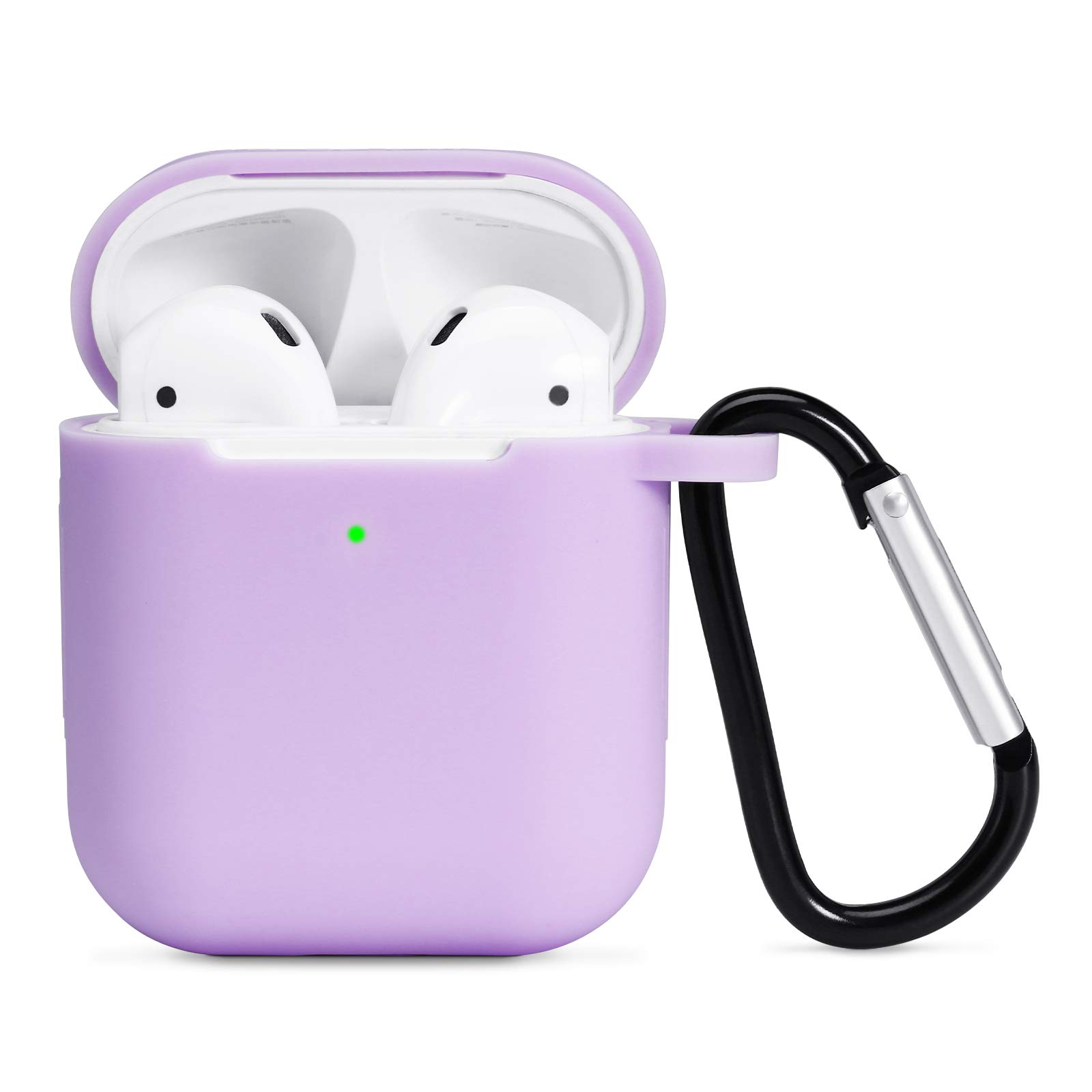AKABEILA Compatible with AirPods 2 2019 & AirPods 1 2016 Case One Piece Soft Silicone Cute Cover Shockproof Protective Support Wireless Charging Front LED Visible
