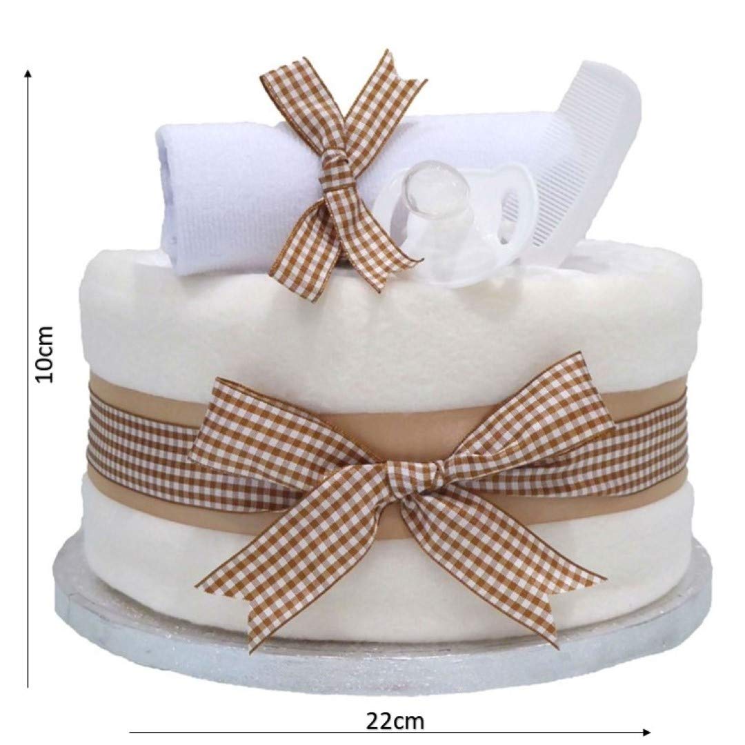 Blossom Beige Single Tier Unisex Nappy Cake Boy Girl Baby Shower