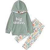 IZYJOY Big Sister Outfit Toddler Baby Girl Big Sis Announcement Hoodie Sweatshirt Floral Pant Set Fall Winter 2Pcs Clothes
