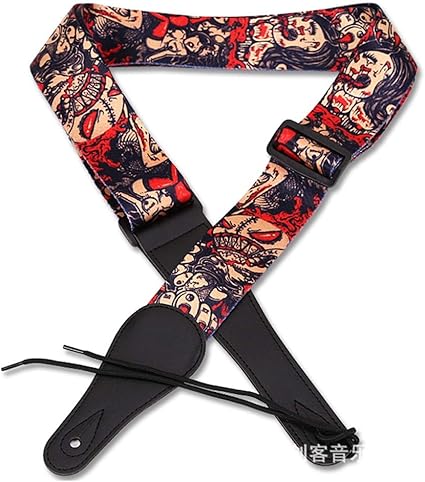 Amazon Com Guitar Strap Anime Graffiti Pattern Guitar Strap Electric Guitar Acoustic Guitar Folk Guitar Bass Strap Musical Instruments