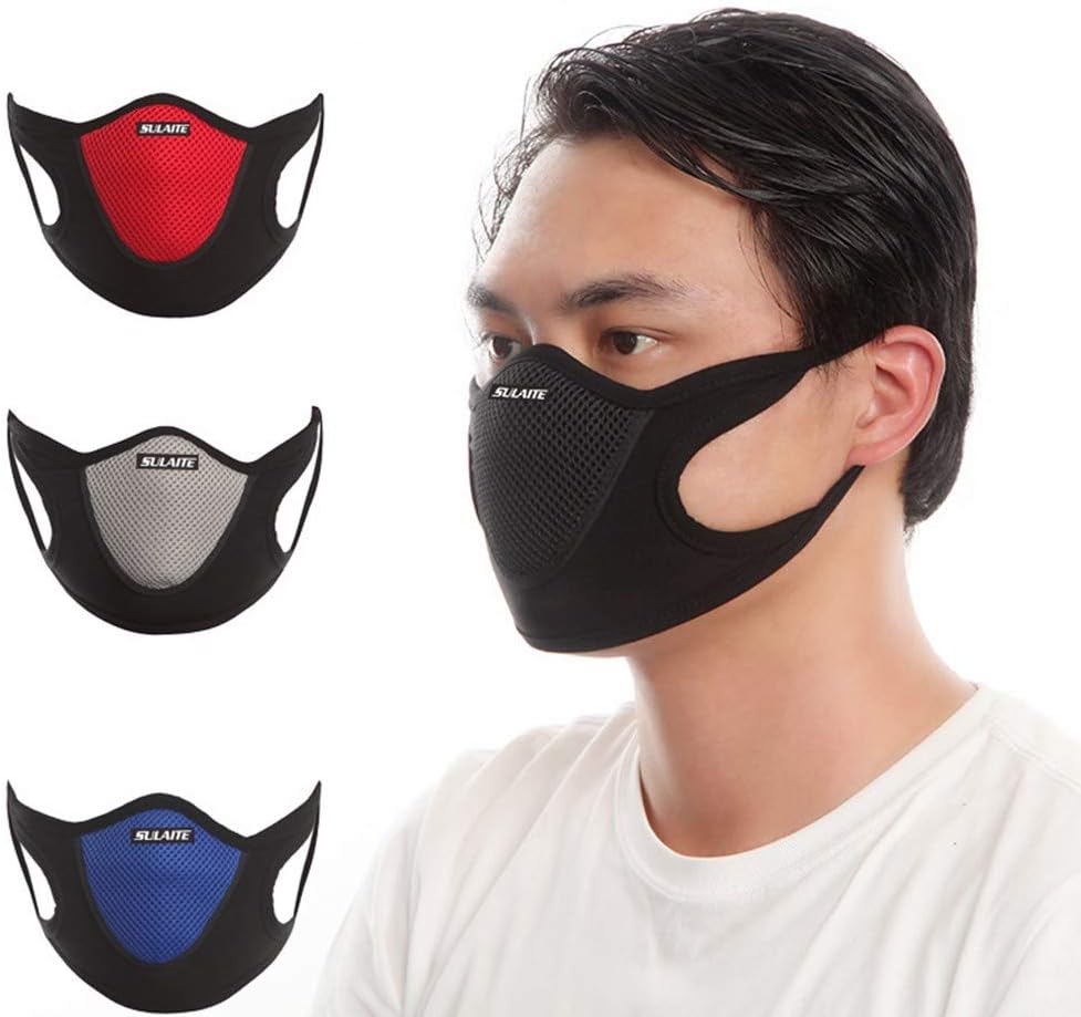 Emenx Emenx Face Cover Mouth Cover, Anti Dust Pollution Face Protection Fashion Cotton Facial Cover Reusable Dust Mouth Protection for Men Women (Black)