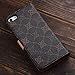 RAYTOP® Apple iPhone SE/5/5S Case Wallet Leather Cover 2-Slot Credit Card Holders GG Pattern Gold Logo Black Color Luxury Designer Vintage Classic Business Style Sleek Design For Girls Women Men
